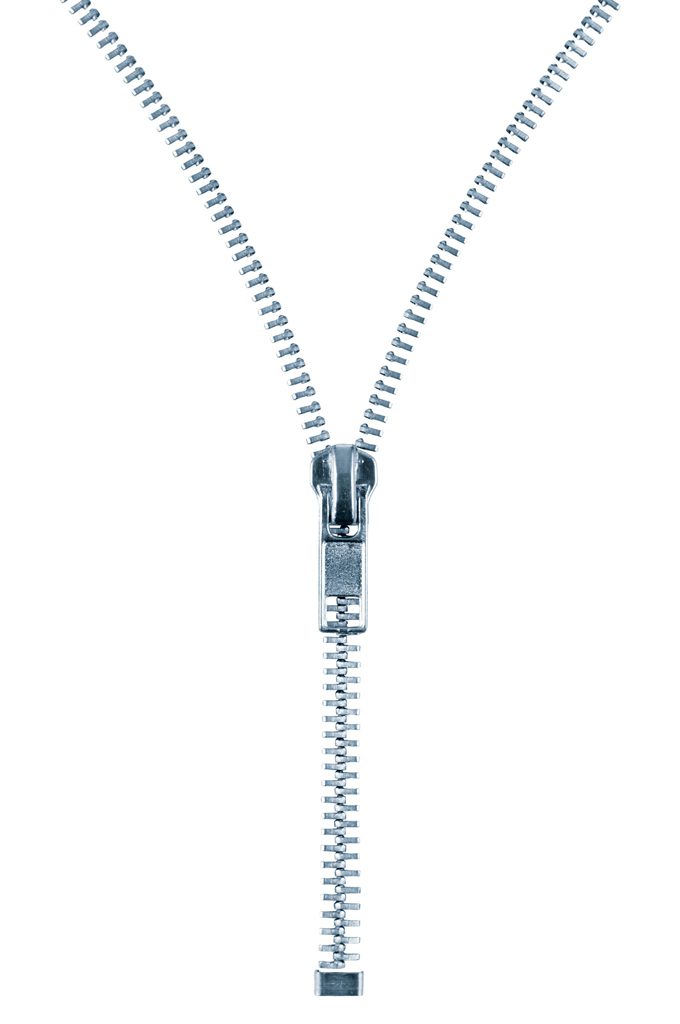 Photo of a silver zipper