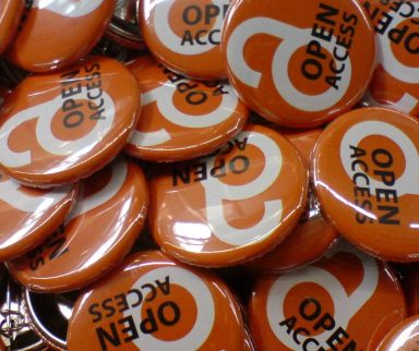 Close up picture of little open access buttons