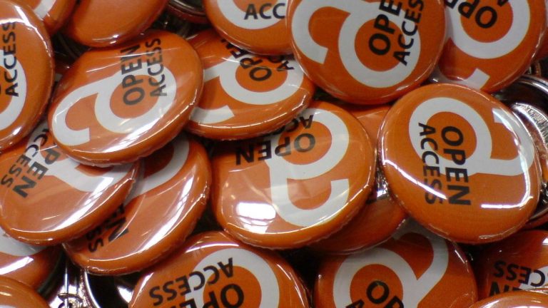 Close up picture of little open access buttons
