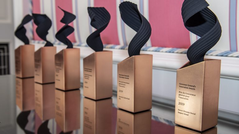 2019 GGIA awards lined up together decoratively