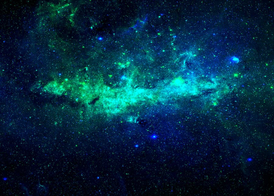 Green and blue starry space image