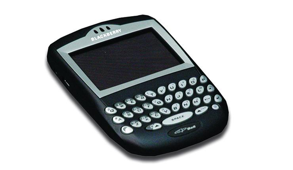 Close up image of an old BlackBerry device