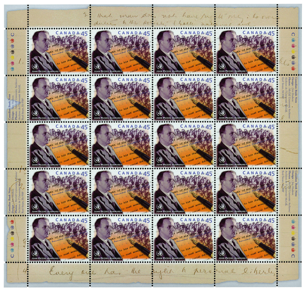 Set of postage stamps showing John Humphrey
