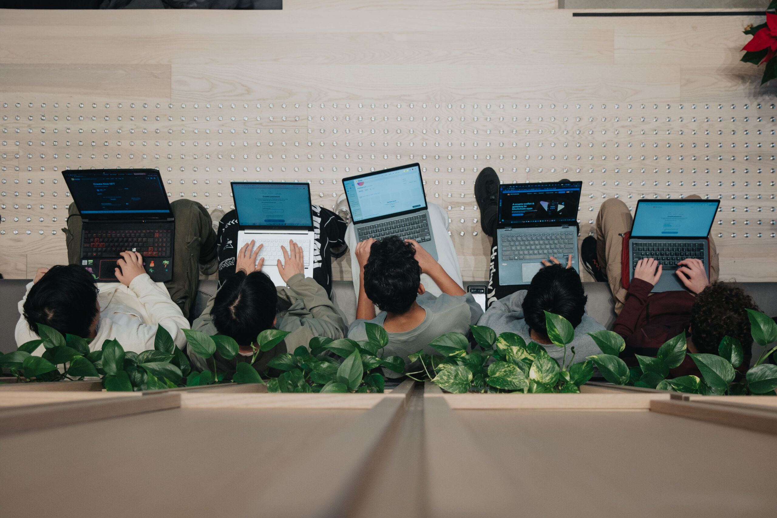 Group of people on computers